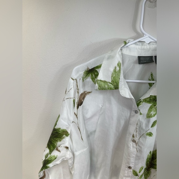 Floral Button-Up Shirt Cotton Women's Additions by Chico's Size 3 - Picture 9 of 16